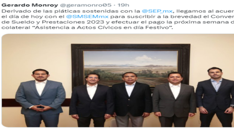 Secretaría de Educación logró acuerdo con maestros del Edomex