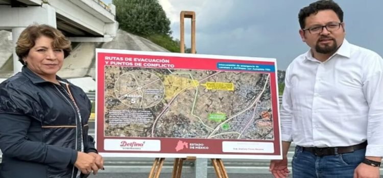 Delfina Gómez verificó rutas de evacuación del volcán Popocatépetl en el Edomex