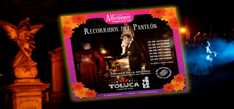 Todo listo pata los recorridos en el Panteón la Soledad en Toluca