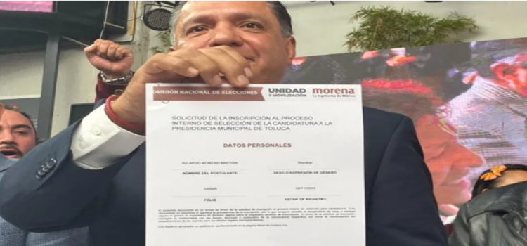 Ricardo Moreno se inscribe como aspirante a coordinador de la 4T en Toluca