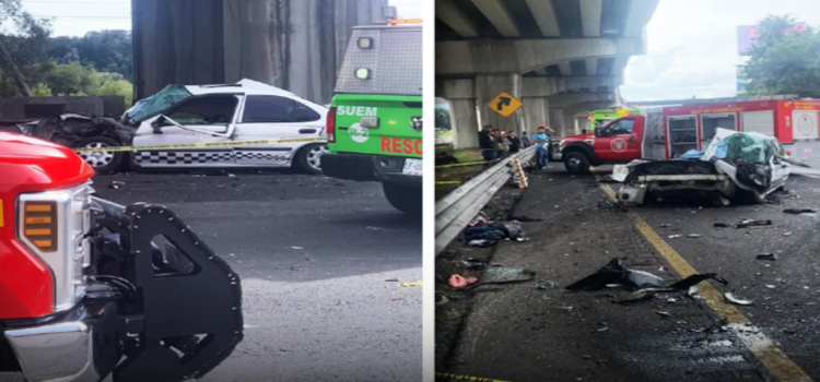 Pipa sufrió volcadura en carretera México-Toluca; reportan 3 muertos