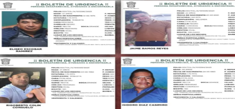 Siguen desaparecidos 4 hombres vendedores de pollo secuestrados en Toluca