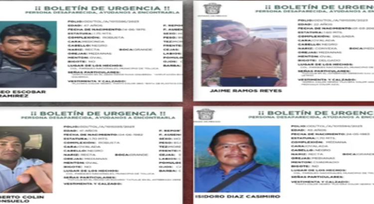 Siguen desaparecidos 4 hombres vendedores de pollo secuestrados en Toluca