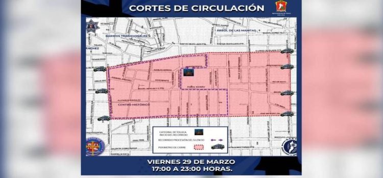 Cerraran calles de Toluca por días santos