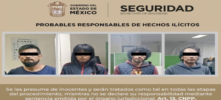 Detienen a 4 por violento robo de vehículo a taxista en Toluca