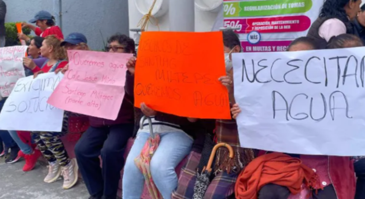 Habitantes denuncian falta de agua potable en Santiago Miltepec, Toluca