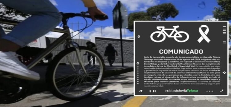 Activistas reclaman muerte de ciclista en Toluca; exigen red de ciclovías
