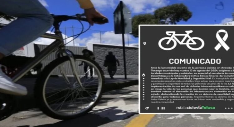 Activistas reclaman muerte de ciclista en Toluca; exigen red de ciclovías