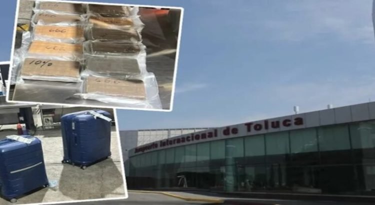 Decomisan 23.5 kilos de cocaína en Aeropuerto de Toluca