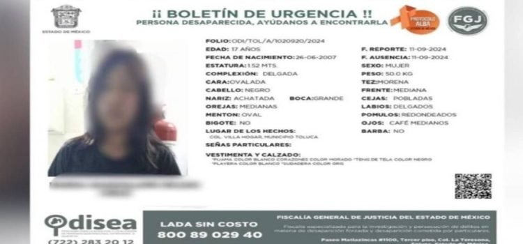 Encuentran en Tultepec a adolescente desaparecida del DIFEM en Toluca