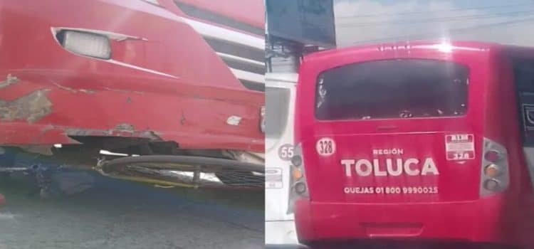 Autobús atropella a bicimensajero en Toluca y se da a la fuga