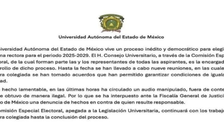UAEM denuncia ‘audio manipulado’ ante Fiscalía