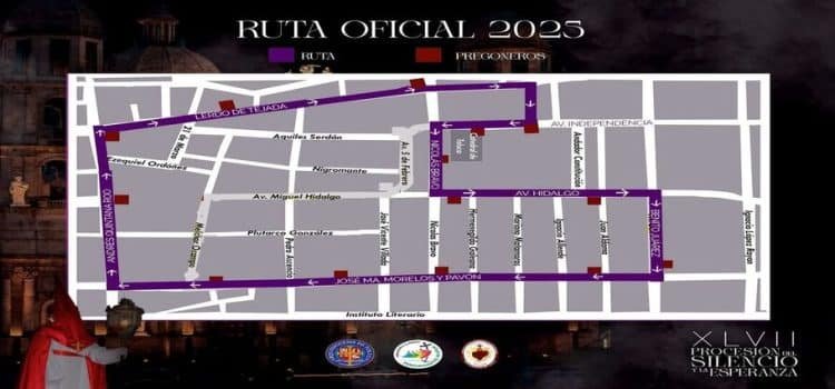 Recorrido de Procesión del Silencio y la Esperanza en Toluca