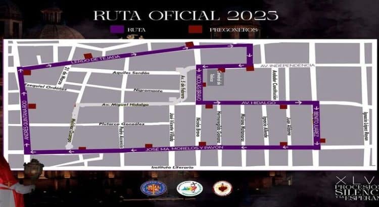 Recorrido de Procesión del Silencio y la Esperanza en Toluca