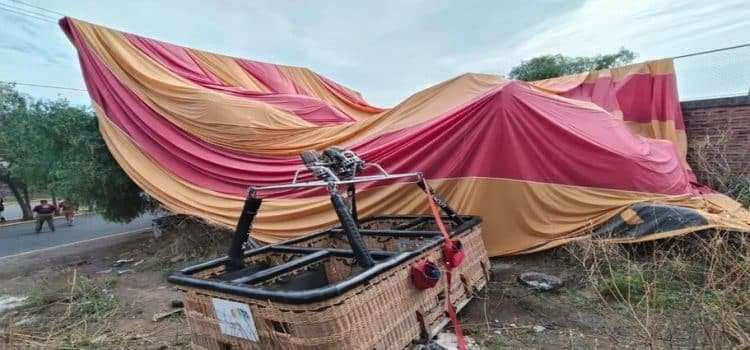 Caída de globo aerostático en Teotihuacán deja 14 lesionados Caída de globo aerostático en Teotihuacán deja 14 lesionados