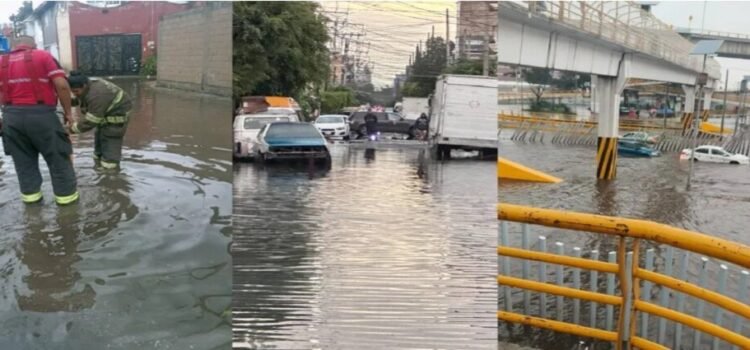 Lluvias provocan inundaciones y caos vial en Toluca Lluvias provocan inundaciones y caos vial en Toluca