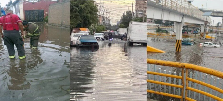 Lluvias provocan inundaciones y caos vial en Toluca