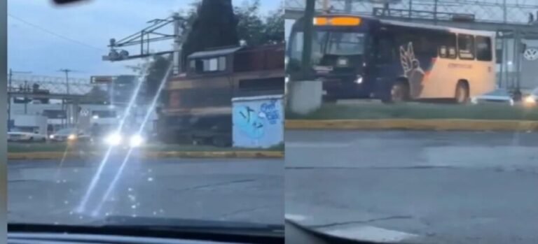 Dan de baja a chofer que arriesgó a pasajeros por ganarle paso al tren en Toluca