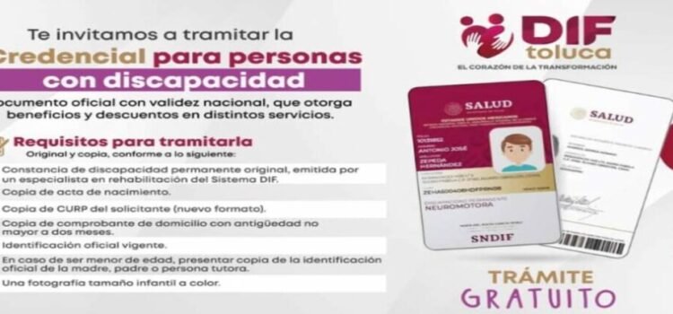 DIF Toluca Invita a tramitar credencial para personas con discapacidad