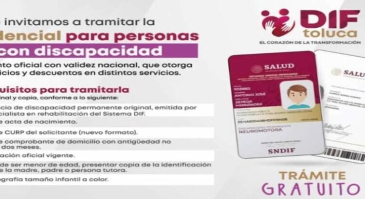 DIF Toluca Invita a tramitar credencial para personas con discapacidad DIF Toluca Invita a tramitar credencial para personas con discapacidad