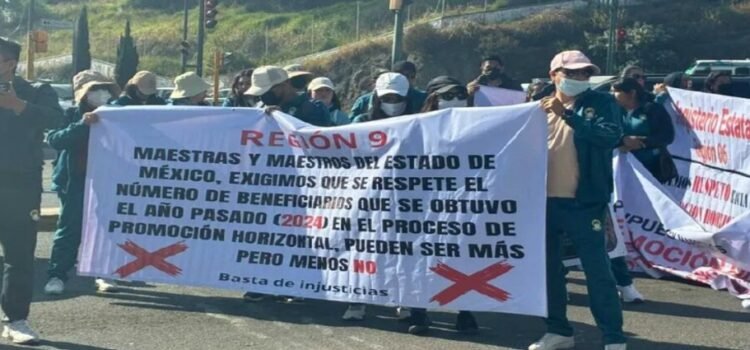 Maestros se manifiestan en Toluca; piden más presupuesto para Promoción Horizontal 2025