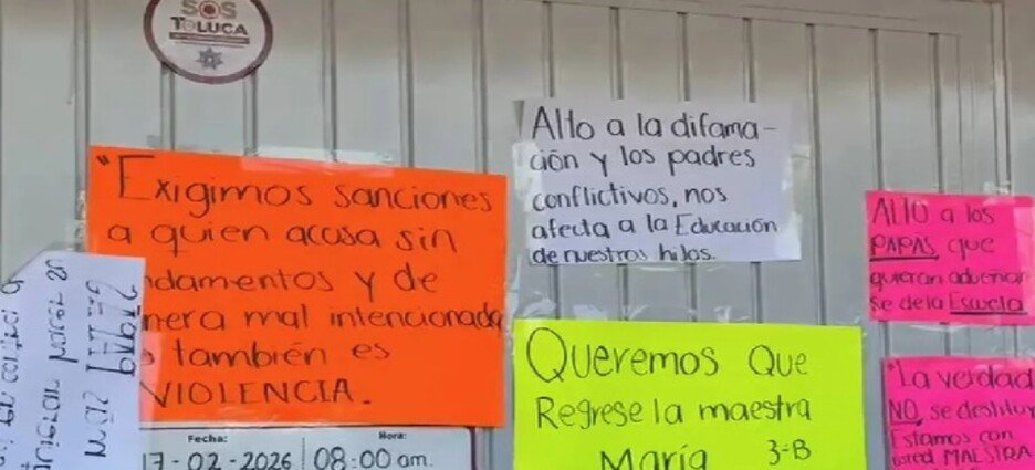 Padres de familia piden restitución de profesora señalada por acoso en primaria de Toluca;