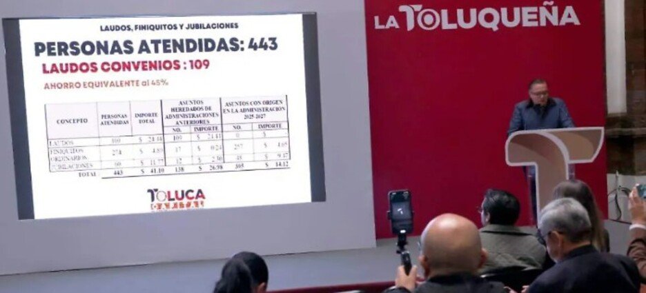 Gobierno de Toluca liquida 443 adeudos laborales heredados